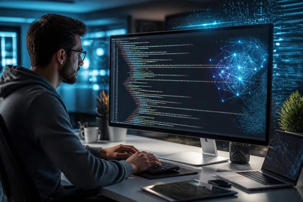 découvrez comment l'intelligence artificielle transforme la création de sites web en générant automatiquement du code html, simplifiant et accélérant le développement web.