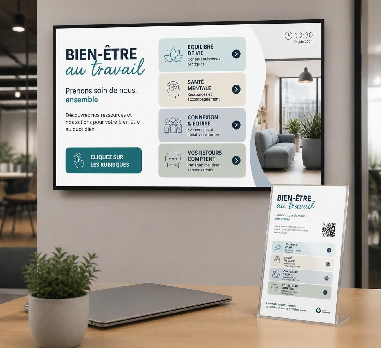 découvrez comment l'affiche interactive transforme la communication visuelle en entreprise, en captivant l'attention et en favorisant l'engagement des collaborateurs.